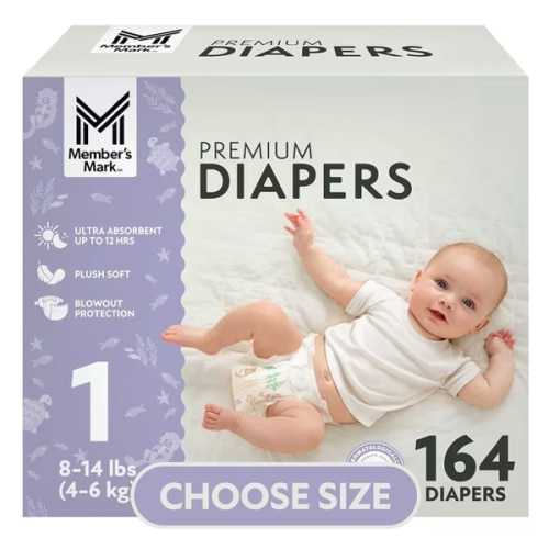 Member's Mark Premium Baby Diapers, Sizes Newborn - 8 - Samsclub.com