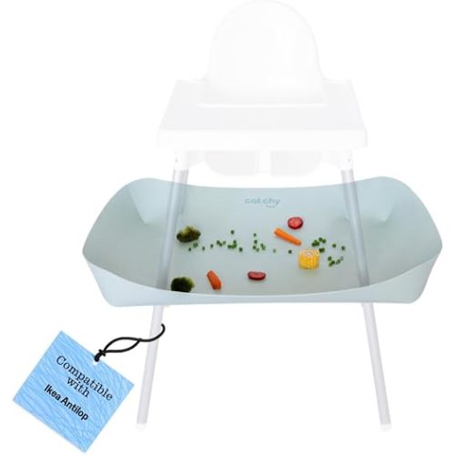 CATCHY -Food Catcher-Compatible with IKEA Antilop High Chair + 12 Other High Chairs- Highchair Sold Separately -Baby & Toddler Food & Mess Catcher-Premium Linen Inspired - Under High Chair Accessory