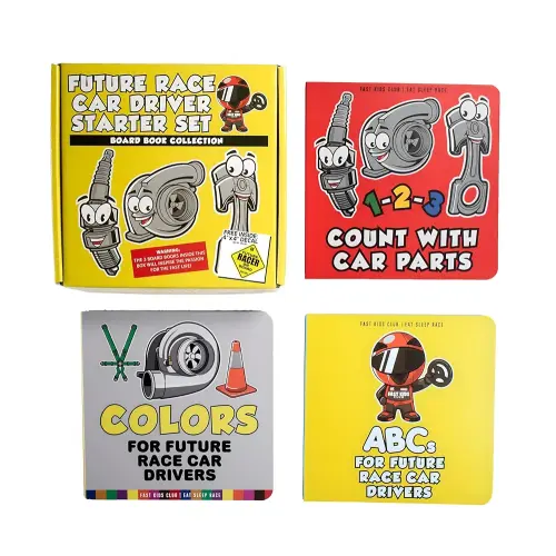 Future Race Car Driver Board Book Collection Box Set (ABC, 123, Colors Baby Book, Children's Book, Toddler Book)