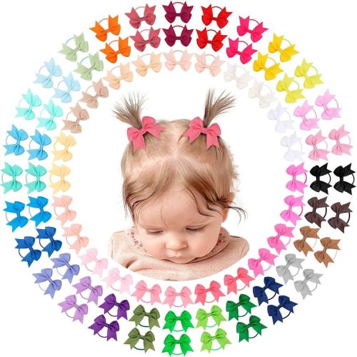 OAOLEER 80PCS 2 Inches Baby Hair Ties
