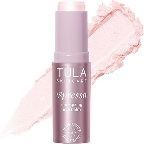 TULA Skin Care Spresso Energizing Eye Balm - Energizing & Hydrating Caffeine Under Eye Treatment for Dark Circles, Portable and Perfect to Use On-the-go, 0.35 oz.
