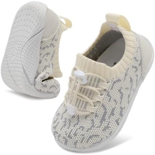 FEETCITY Baby Shoes Boys Girls First Walking Shoes Infant Sneakers Crib Shoes Breathable Lightweight Slip On Shoes