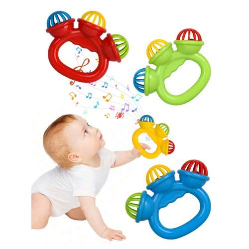 1pc Children's Educational Rattle Shaker Toy, 3-Headed Rattle Toy, Grasp Toy For 0-3-6-12 Months, 1 Year Old, For Boys & Girls | SHEIN USA