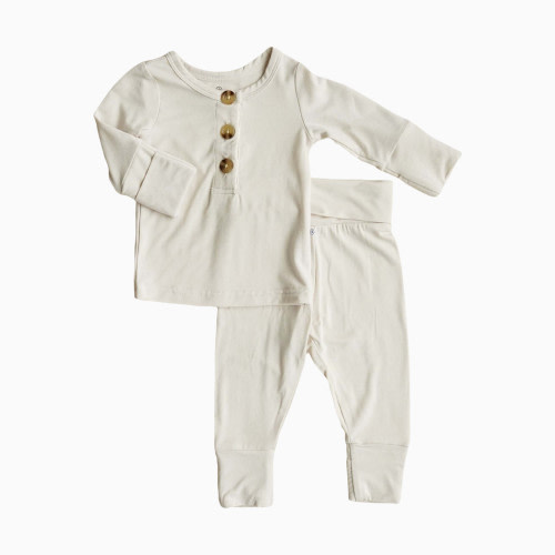 Caden Lane 2pc Bamboo Sets for Girls - Eggshell, 3-6 M