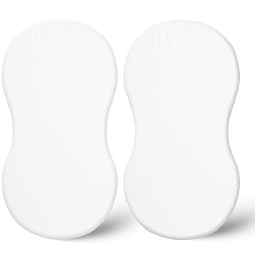 TILLYOU Cotton Fitted Bassinet Sheets for Baby Boy Girl, Fit for Halo Bassinet Swivel Sleeper, Adapt to Hourglass Bassinet Mattress Sheet, 2 Pack Pale Gray 2 Pack White