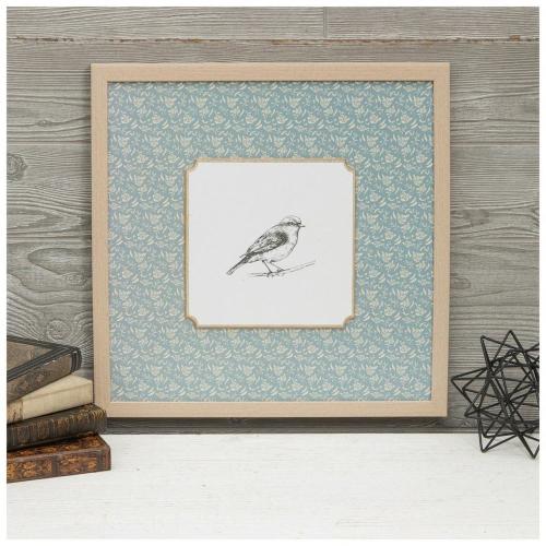 Bird & Blue Florals Wood Wall Decor