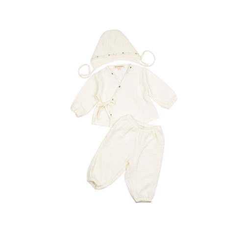 Gauze Three Piece Set - Pearl Bees