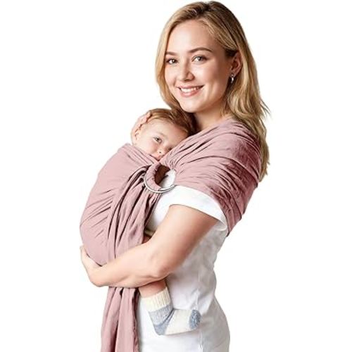 Baby Ring Sling Baby Carrier Newborn to Toddler Carrier (7-35 lbs), Baby Sling Carrier, Toddler Sling Carriers, Infant Wraps Carriers, Pink