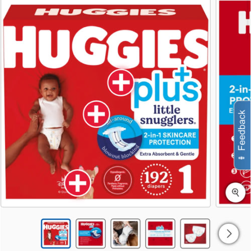 Huggies Size 1 Diapers, Little Snugglers Baby Diapers, Size 1 (8-14 lbs), 96 Count, Packaging May Vary