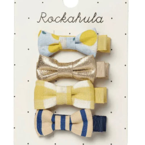 Rockahula Lemon Drop Mini Bow Clip Set