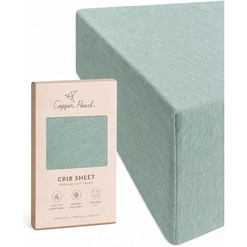 Emerson Copper Pearl Premium Knit Crib Sheets - Breathable and Soft, Fitted for Standard Mattresses, Perfect for Baby Registry or Shower Gift