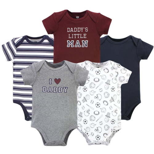 Hudson Baby Short Sleeve Bodysuits, 5-Pack, Newborn- 24 Months