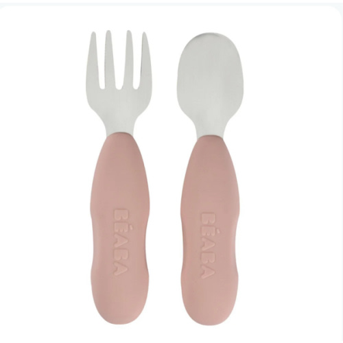 Set of 2 Stainless Steel Pre-Cutlery - cotton candy