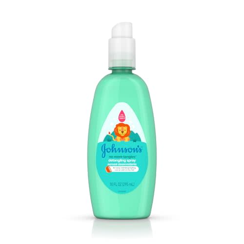 Johnson's Baby No More Tangles Toddler & Kids Detangling Spray, 10 fl oz | Unlock Knots in Hair, Hypoallergenic & No Added Parabens, No More Tears Formula, Detangler Spray for Wet or Dry Hair