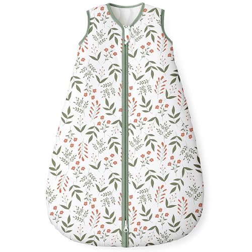 Yoofoss Baby Sleep Sack 6-12 Months, 1.5 Tog Baby Wearable Blanket with 2-Way Zipper, 100% Cotton Organic Fabric Winter Infant Sleeping Sack, Warm Soft Comfy