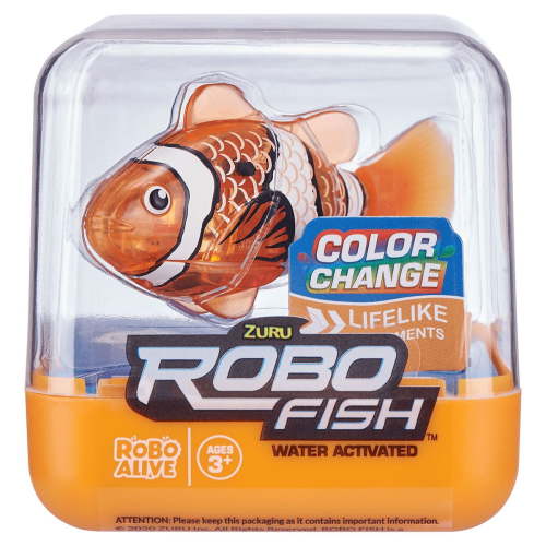 Robo Alive Electronic Interactive Fish Orange Water Activated Color Change Swimming Pet