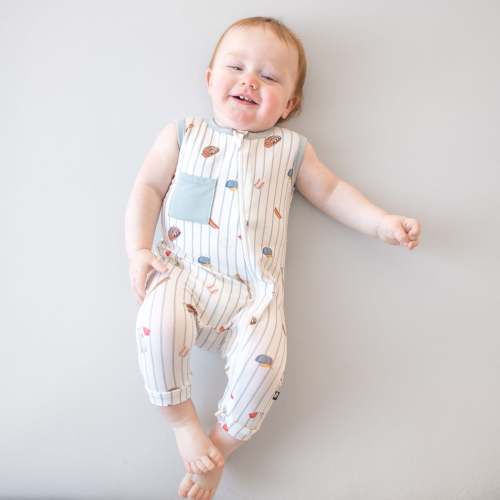 Zippered Sleeveless Romper in Home Run
