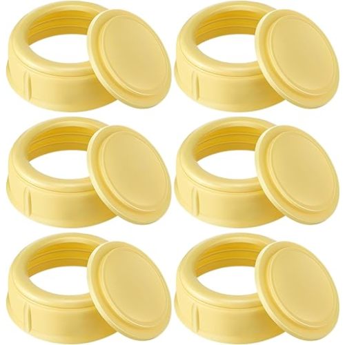 HappyAlley 6 Pack Nipple Rings Compatible with Medela Baby 5oz & 8oz Plastic & Glass Bottles, Collar Rings Compatible with Medela Slow or Medium Flow Collection and Storage Bottles, No Leak or Spill