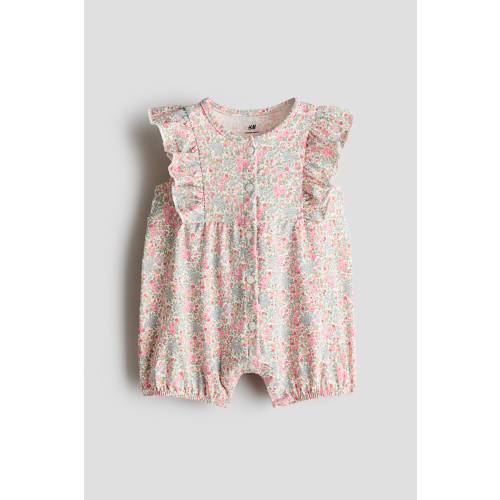 RUFFLE-DETAIL COTTON ROMPER SUIT