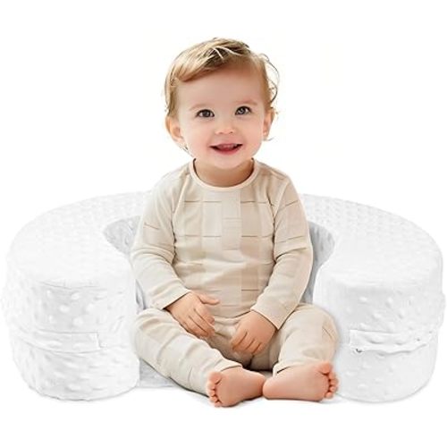 Tromlycs Baby Sit Up Support Pillow for 6-12 Months Foam Floor Seat Cushion for Infant Learn to Sit and Play, Gray
