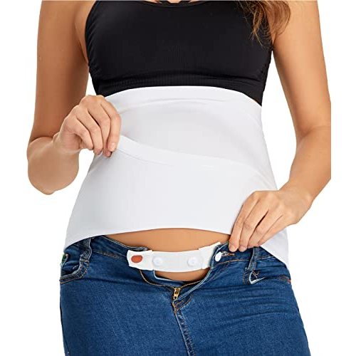 KUNINDOME Combination of Maternity Shirts Extenders and Pants Waist Extenders, Seamless Maternity Belly Band