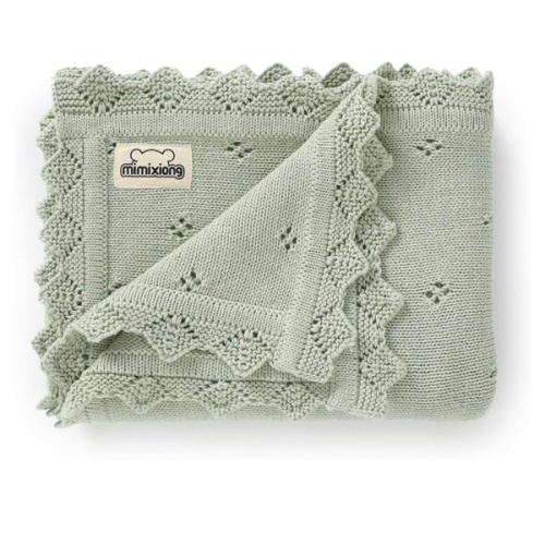 mimixiong Cotton Baby Blanket Knitted Crochet Receiving Crib