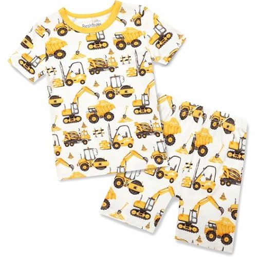 babee Reshinee Bamboo Viscose Toddler Animal Pajamas Boys Girls Kids Cool Short Summer 12M-8Y Snug fit Pjs Set 2pcs