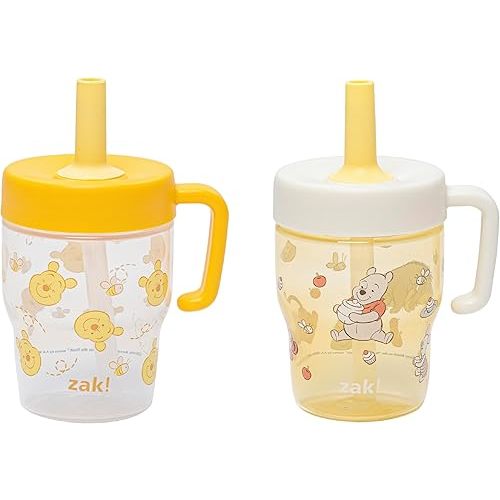 Zak Designs Winnie the Pooh Capri 10oz Leak-Proof Toddler Cups, 2-Pack