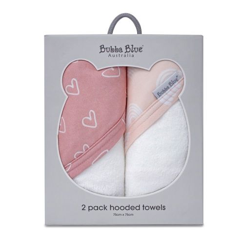 Bubba Blue Nordic Hooded Towel 2 Pack Pink/Rose