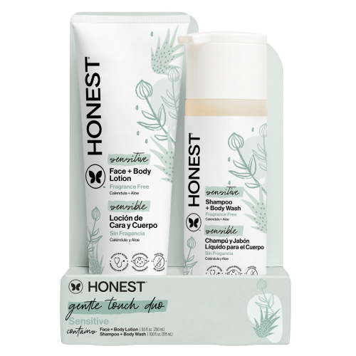 The Honest Company, Shampoo + Lotion Disney Gift Set, Fragrance Free, Sensitive, 18.5 fl oz