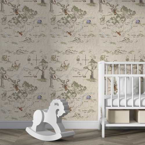 Classic Winnie the Pooh Wallpaper Wall decal pooh Wall art Eeyore Wall Sticker Vintage Wallpaper for baby Room decal Nursery room decal