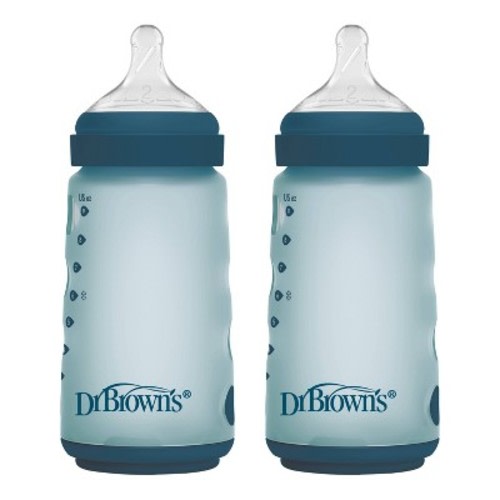 Dr. Brown's Silicone Baby Bottles - Blue - 9 fl oz/2pk