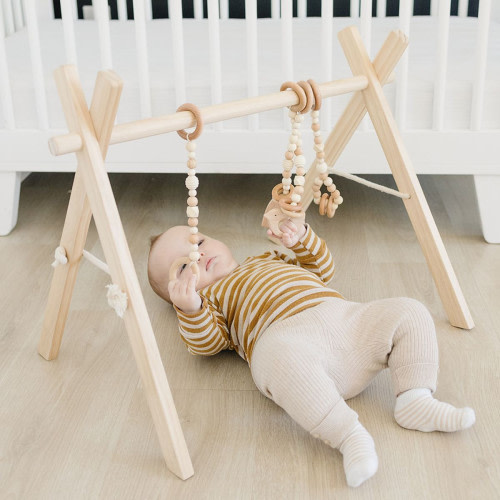 Poppyseed Play Natural Pine Wood Gym - Wood Toys
