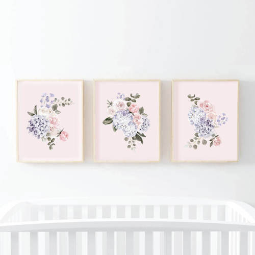 Henlee's Hydrangea Bundled Digital Nursery Wall Art