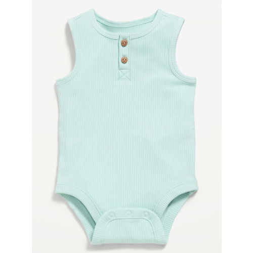 Sleeveless Ribbed Henley Bodysuit for Baby