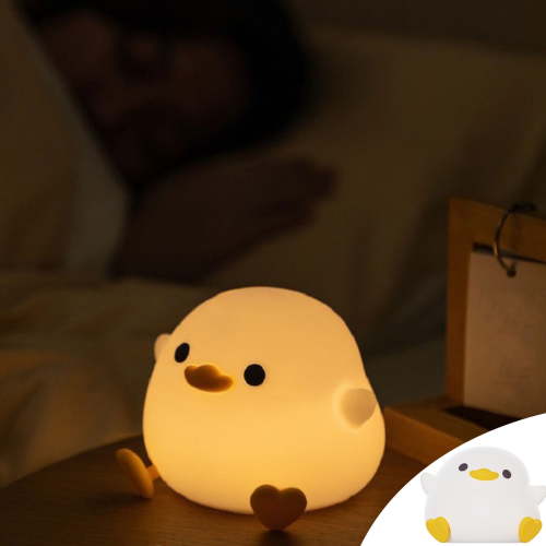 Hovmgk Ducks Night Light, LED Luminous Silicone Night Light for Bedroom, Adjustable Brightness & USB Rechargeable, Cute and Soothing Glow, 12.2x10.5x9.2cm, White, Perfect for Kids