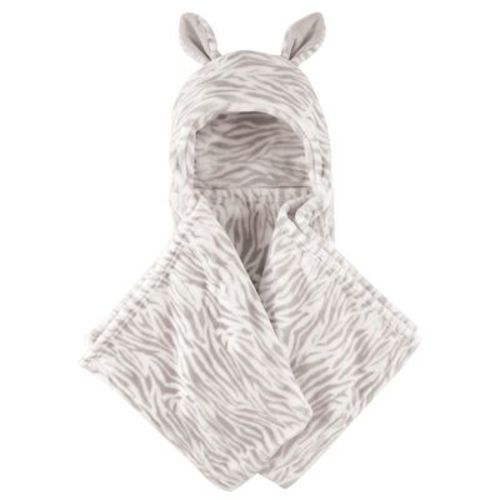 Hudson Baby Infant Baby Hooded Animal Face Plush Blanket, Zebra, One Size