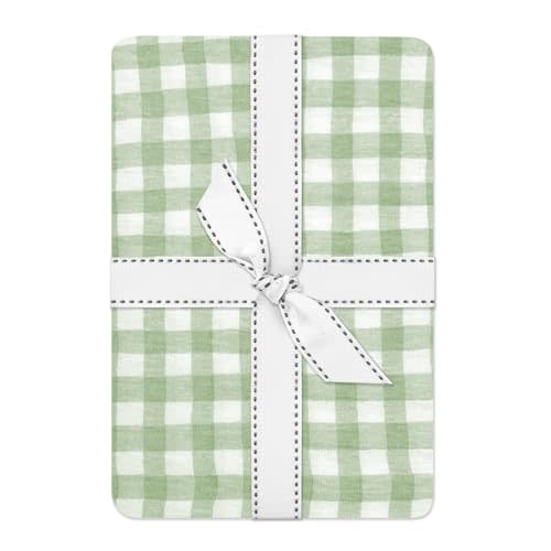 Butterblu Frankie Fitted Crib Sheet 100% Organic Cotton for Baby & Toddler Mattress, Breathable for Boys & Girls, Sage Check, One Size | GOTS Certified Organic Cotton for Baby, Toddler Girls, Boys, Unisex, Machine Washable, Fits Standard Mattresses, 28...