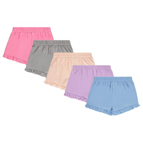 Cudlie 5-Pack Girls' Baby & Toddler Shorts – Comfortable Cotton Blend, Easy Fit, Adorable & Essential Wardrobe