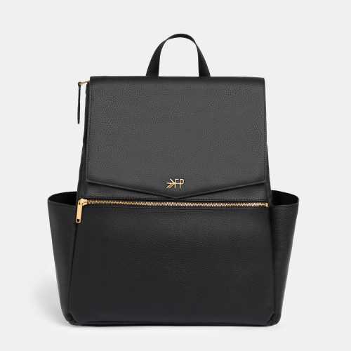 Ebony Classic Diaper Bag II | Black Vegan Leather Diaper Bag Backpack – Freshly Picked