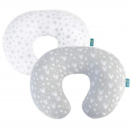 Nursing Pillow Cover for Boppy - 2 Pack, 100% Jersey Cotton, Super Soft & Breathable & Skin Friendly