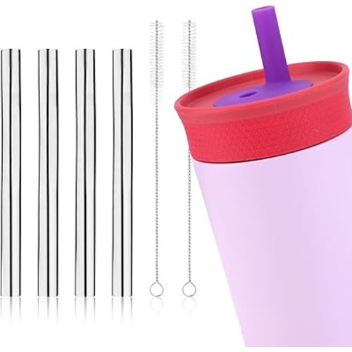 Gosknor 4pcs Metal Straw for Owala Kids 12oz Stainless Steel Tumbler