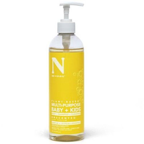 Dr. Natural Multi-Purpose Baby Plus Kids Soap - Body Wash and Baby Shampoo - Gentle Baby Soap with Shea Butter - Newborn Safe - Unscented - 16 oz