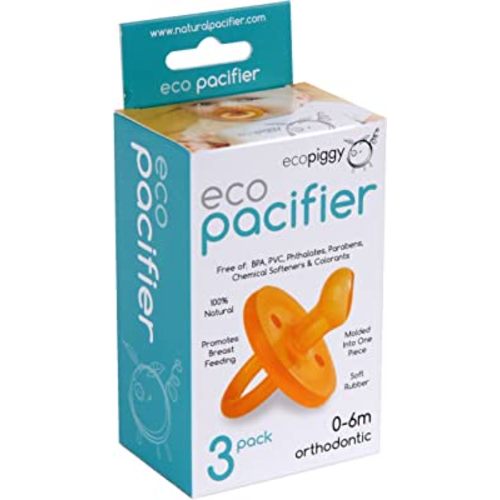 Ecopiggy Ecopacifier Orthodontic Natural Pacifier (3 Pack) 0-6 Mos