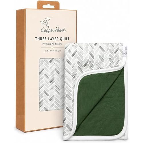 Copper Pearl Jumbo 3-Layer Baby Blanket: Soft Baby Quilts for Boys and Girls | Breathable, Cozy, Toddler Blanket | Baby Quilt for Newborns | 46x46 Premium Polyester/Rayon | Alta