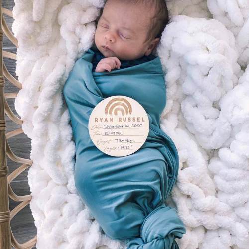 Personalized Baby Name Wood Announcement | Birth Stats Rainbow