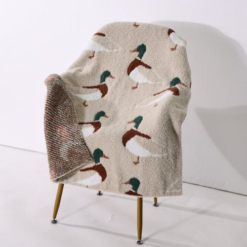 Chenille Baby Blanket - Mallard Duck Print | Velvet Fawn