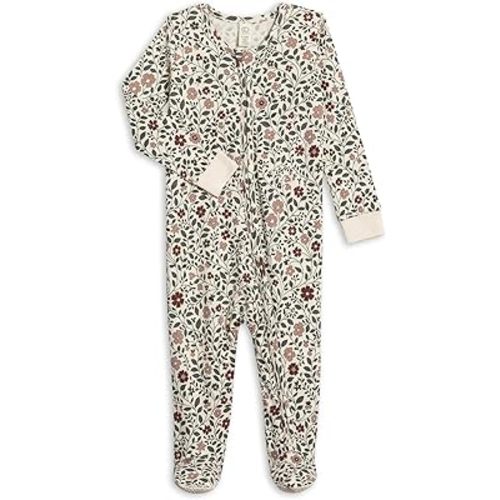 Colored Organics Baby Zip-Up Footed Sleeper with 2-Way Zipper - Newborn Organic Cotton Pajamas
