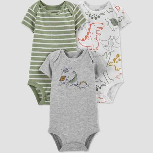 Baby Boys' 3pk Dino Bodysuit - Just One You® made by carter's Green/White/Gray