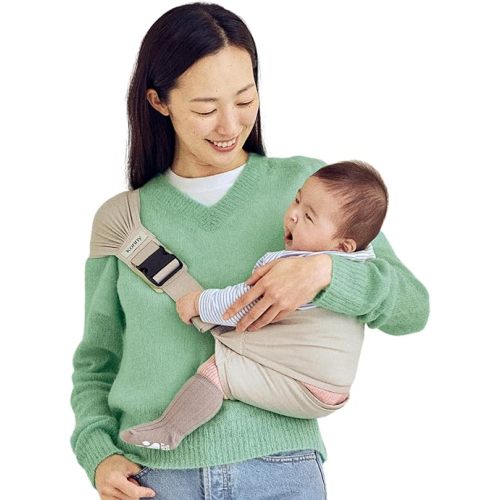 Konny Baby Carrier Hip Seat, Dual Support Toddler Hip Carrier, Adjustable Wraps Sling Wearable One Size Fits All, Baby Essentials for 6 to 48 Months up to 44 lbs -Grey Beige